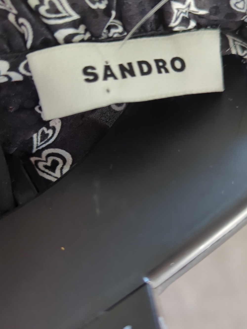 SANDRO Black Suisse Crystal Embellished Fit And Flare Dress NWT - Picture 2 of 13